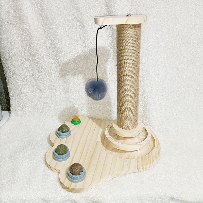 Solid Wood Cat Turntable Bite-resistant Pet Toy